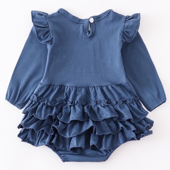 Blue Ruffled Romper - Picture 3 of 5